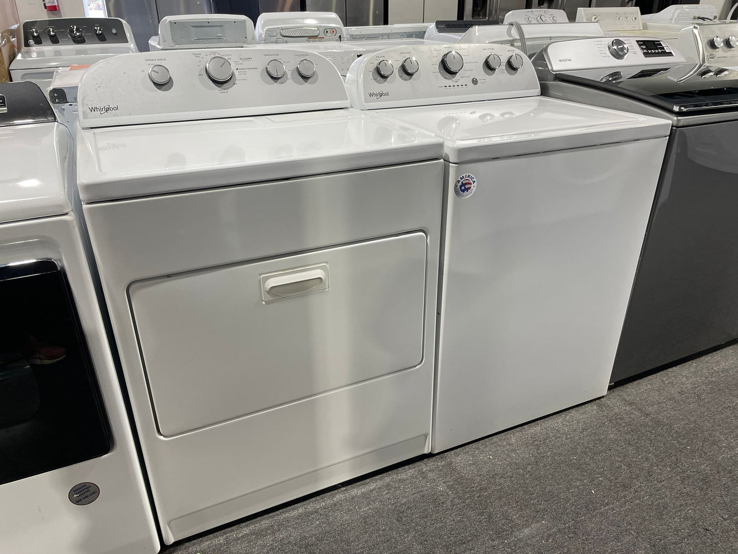 Whirlpool Top Load Washer & Electric Dryer Set